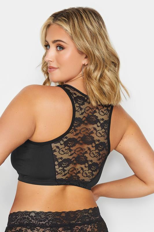 YOURS Black Non-Wired Front Fastening Bra