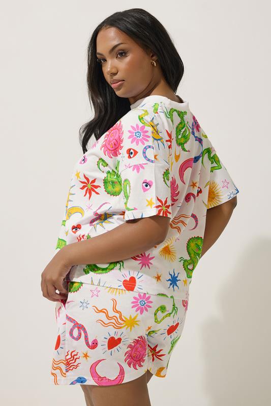 LIMITED COLLECTION Curve White Graphic Mystic Print Short Pyjama Set