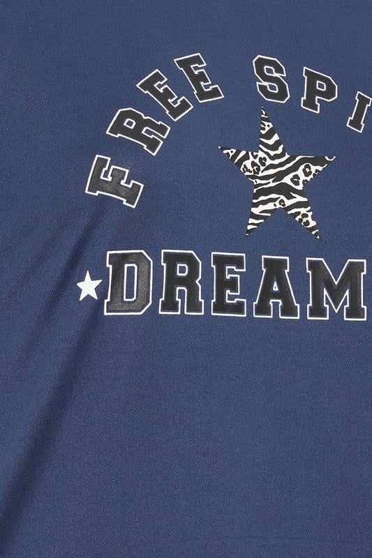 YOURS Curve Navy Blue 'Free Spirit Dreamer' Star Print Wide Leg Pyjama Set