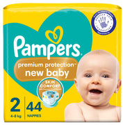 Pampers Premium Protection New Baby Size 2, 44 Nappies, 4kg - 8kg, Essential Pack