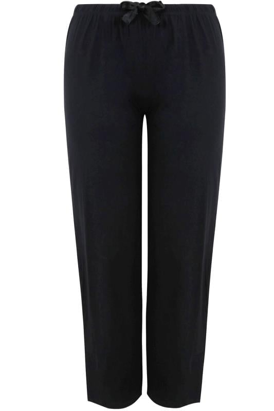 YOURS Curve Black Essential Cotton Pyjama Bottoms