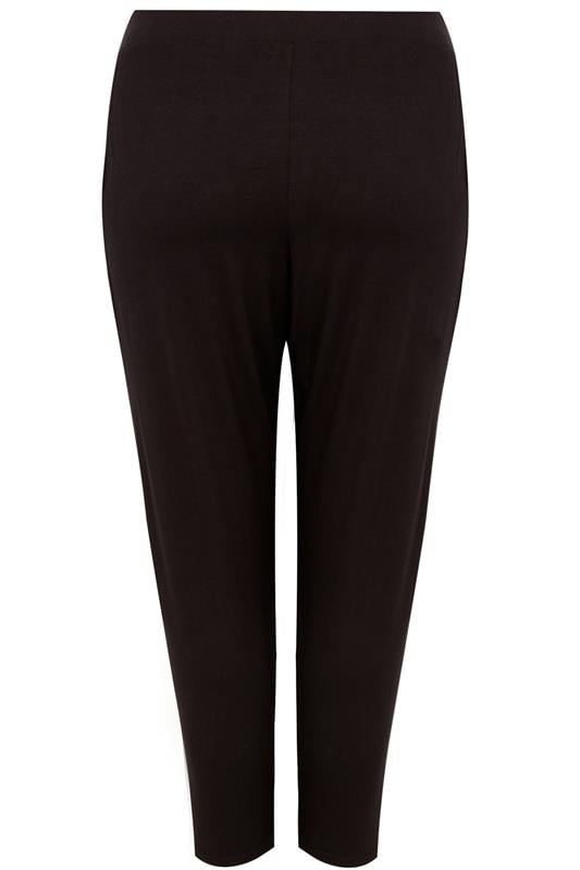 YOURS Curve Black Double Pleat Jersey Stretch Joggers