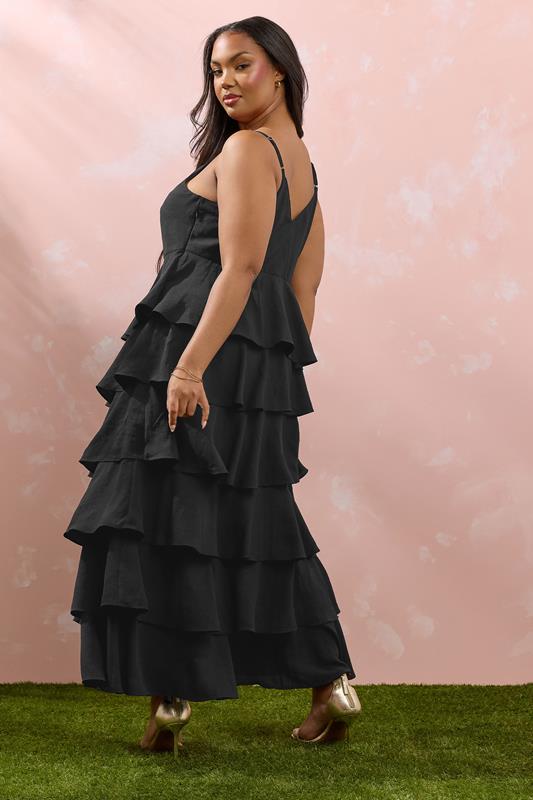 YOURS Curve Black Ruffle Maxi Dress