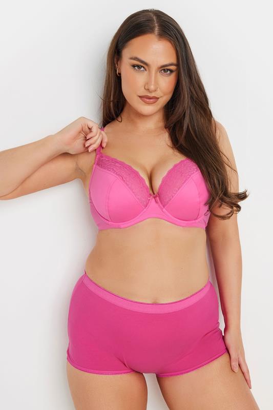 YOURS 3 PACK Curve Black & Pink Animal Mesh Underwired Bras