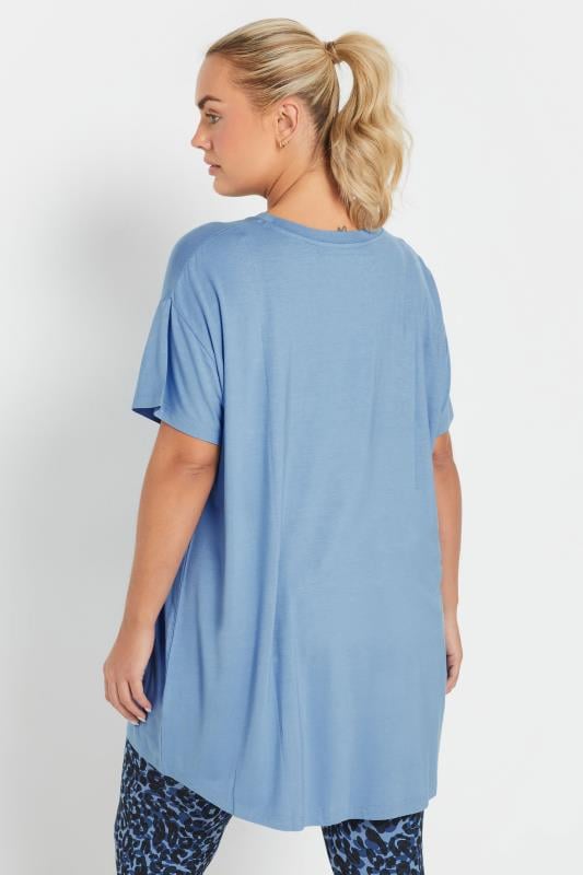 YOURS ACTIVE Curve Light Blue 'Positive Vibes Only' Top