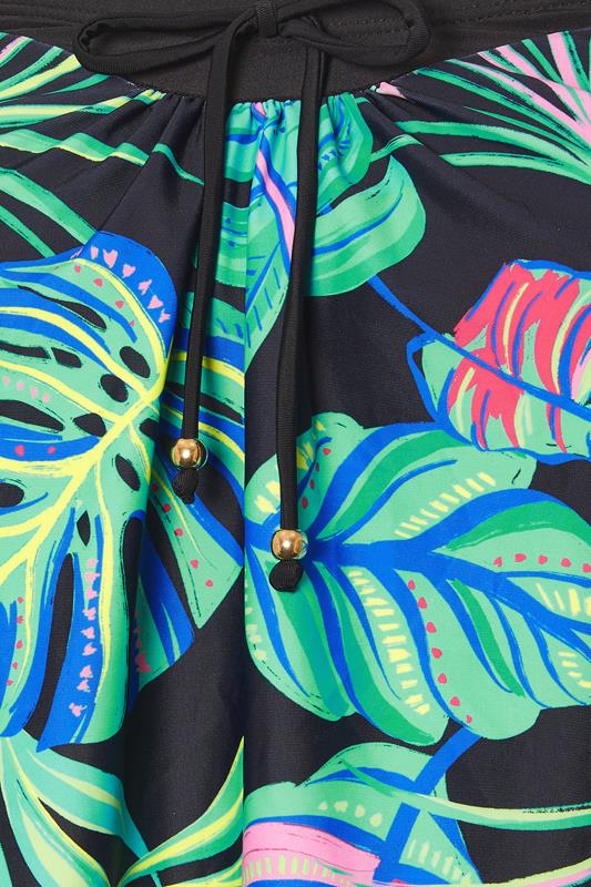 YOURS Curve Green Tropical Palm Print Tankini Top