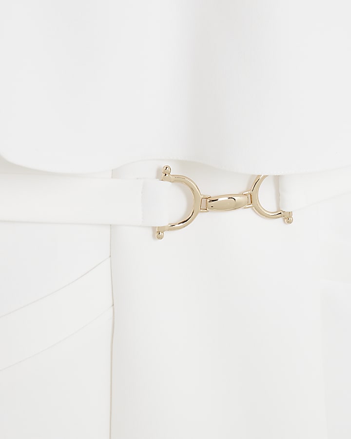 White Tailored Cape Mini Dress