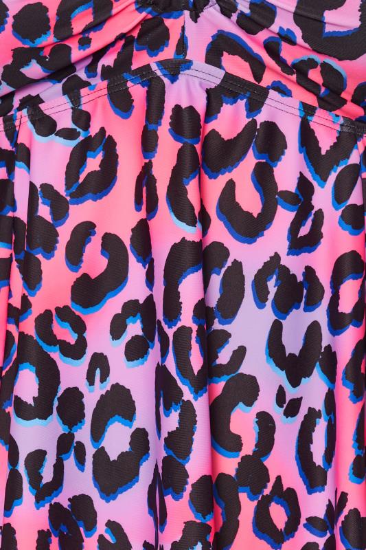 YOURS Curve Pink Leopard Print Tankini Top
