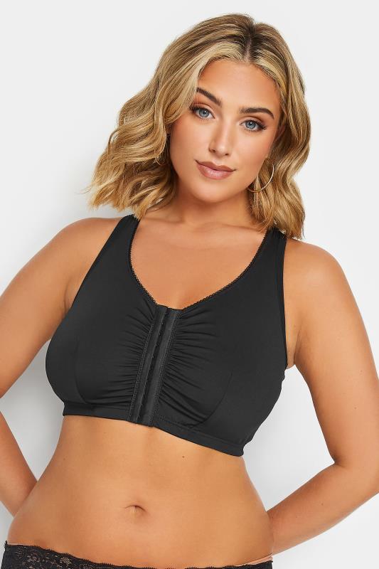 YOURS Black Non-Wired Front Fastening Bra