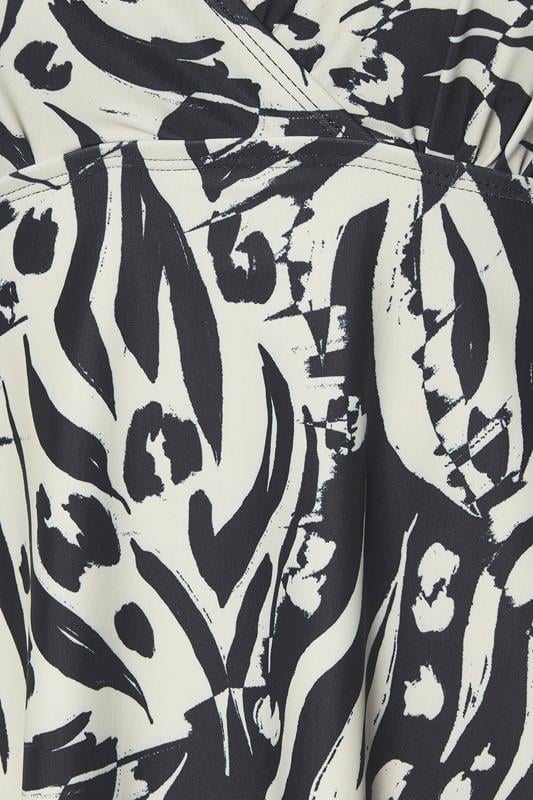 YOURS Curve Black Abstract Print Tie Shoulder Swimdress