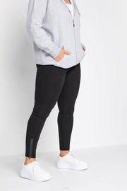 YOURS Curve Black Zip Hem Leggings