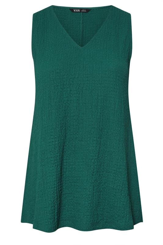 YOURS Curve Teal Green Textured Swing Vest Top