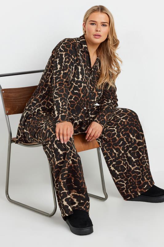 YOURS Curve Brown Leopard Print Shirt