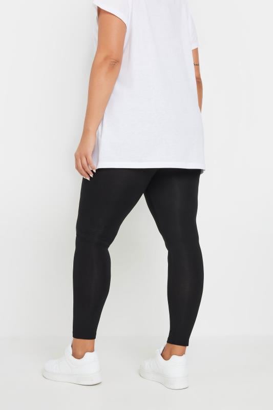 YOURS 2 PACK Curve Black Soft Touch Viscose Stretch Leggings