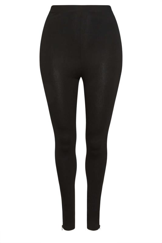 YOURS Curve Black Zip Hem Leggings