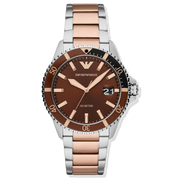 Emporio Armani AR11340 Men's Diver Two Tone Rose Gold Watch