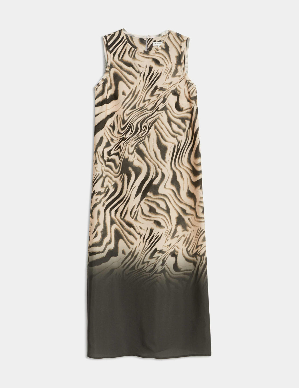 Animal Print Round Neck Midi Column Dress