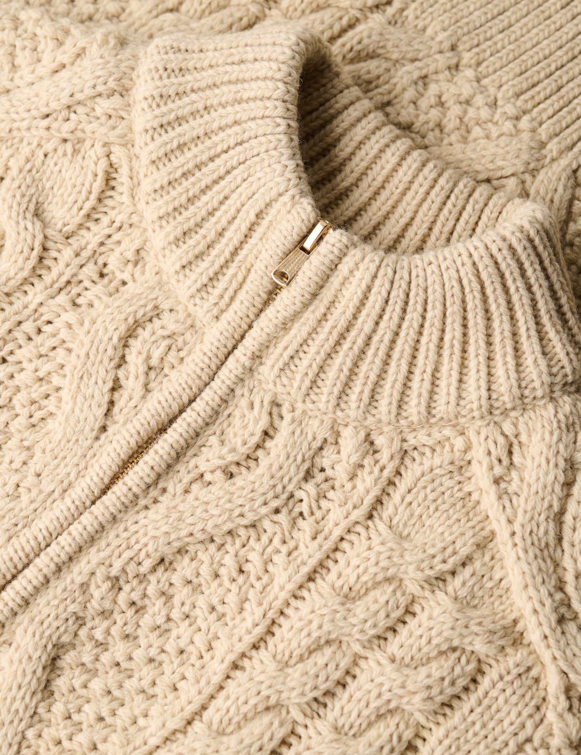 M&S Cable Knit Funnel Neck Jumper with Wool