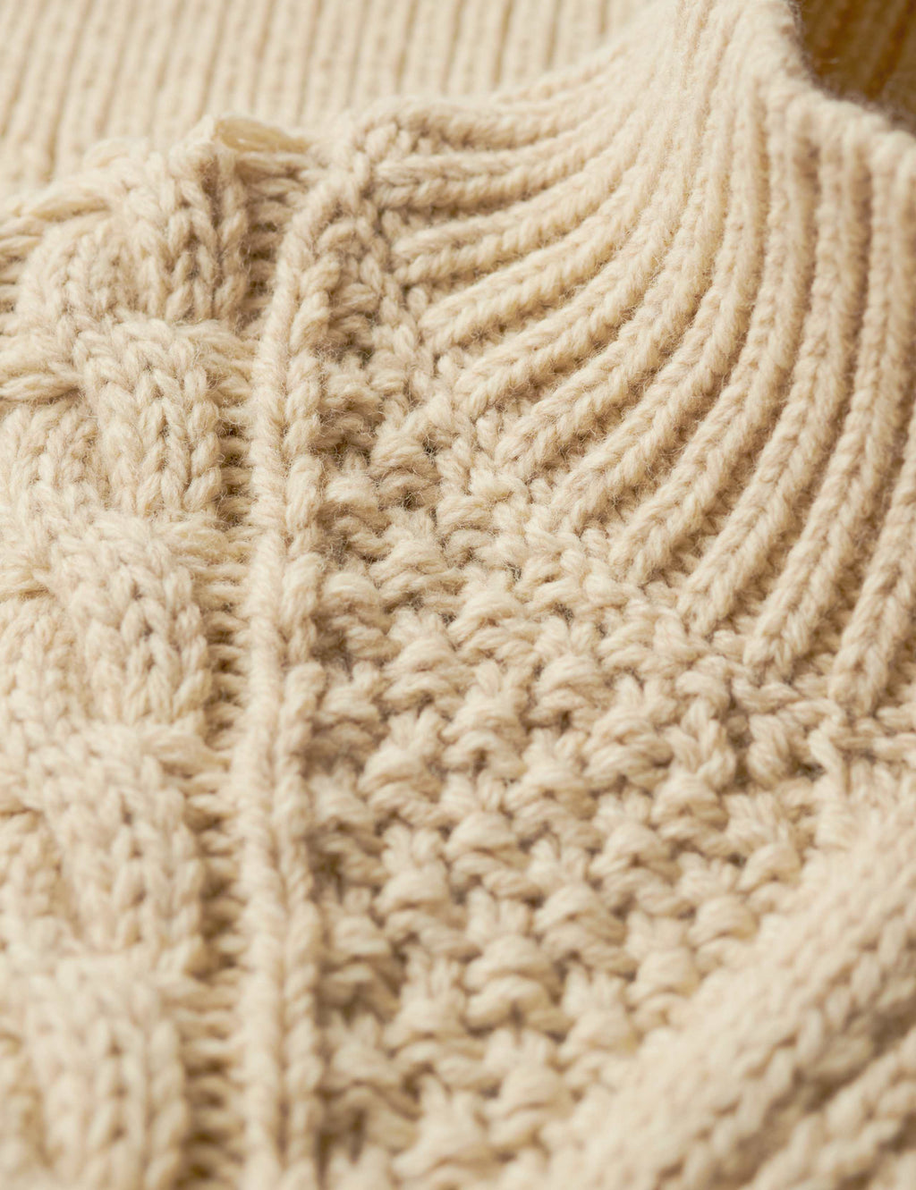 M&S Cable Knit Funnel Neck Jumper with Wool