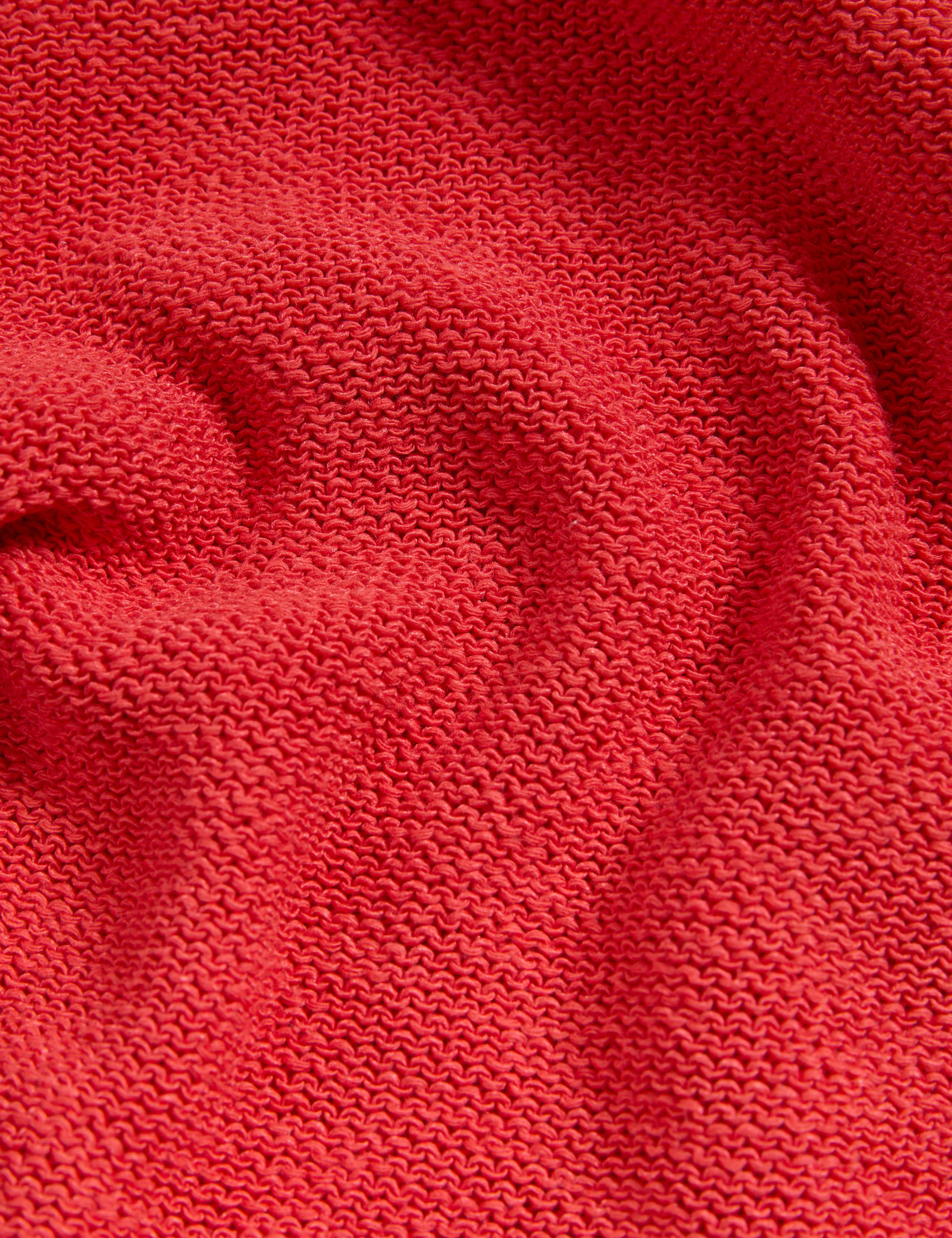 M&S Cotton Blend Textured Crew Neck Jumper - Tomato