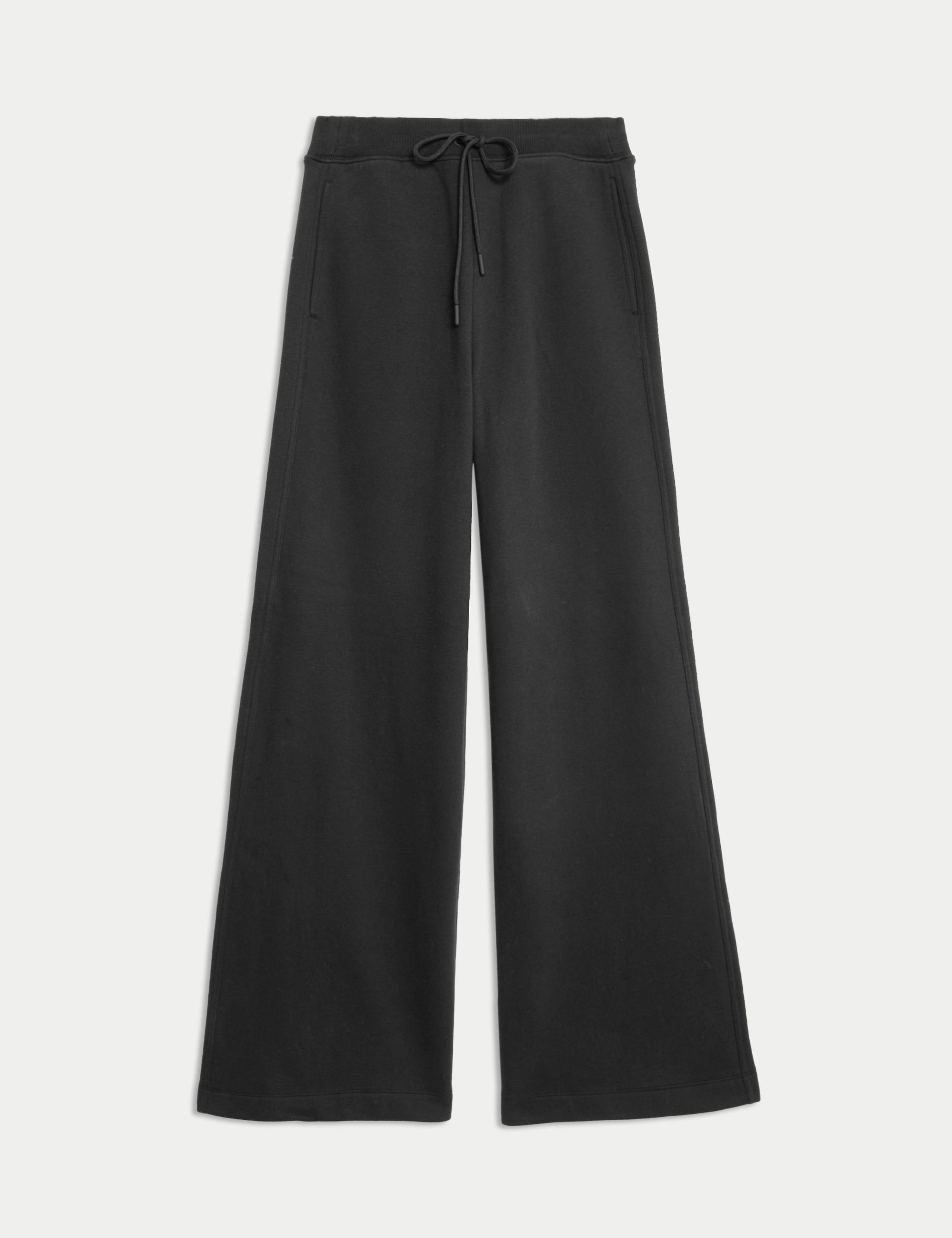 M&S Cotton Rich Brushed Wide Leg Joggers