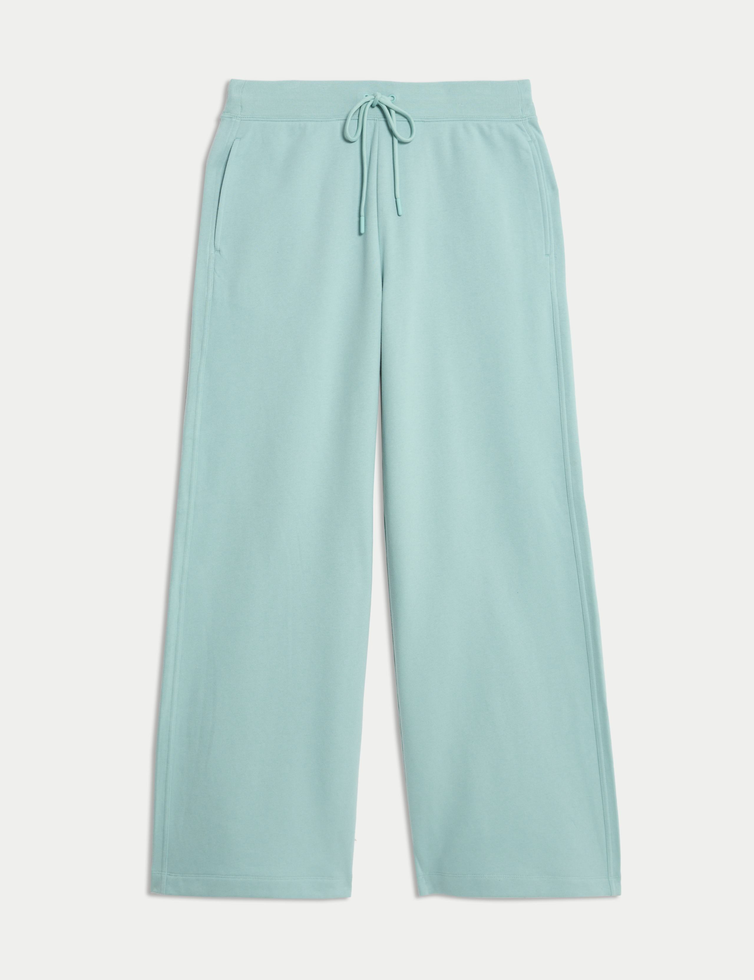 M&S Cotton Rich Brushed Wide Leg Joggers