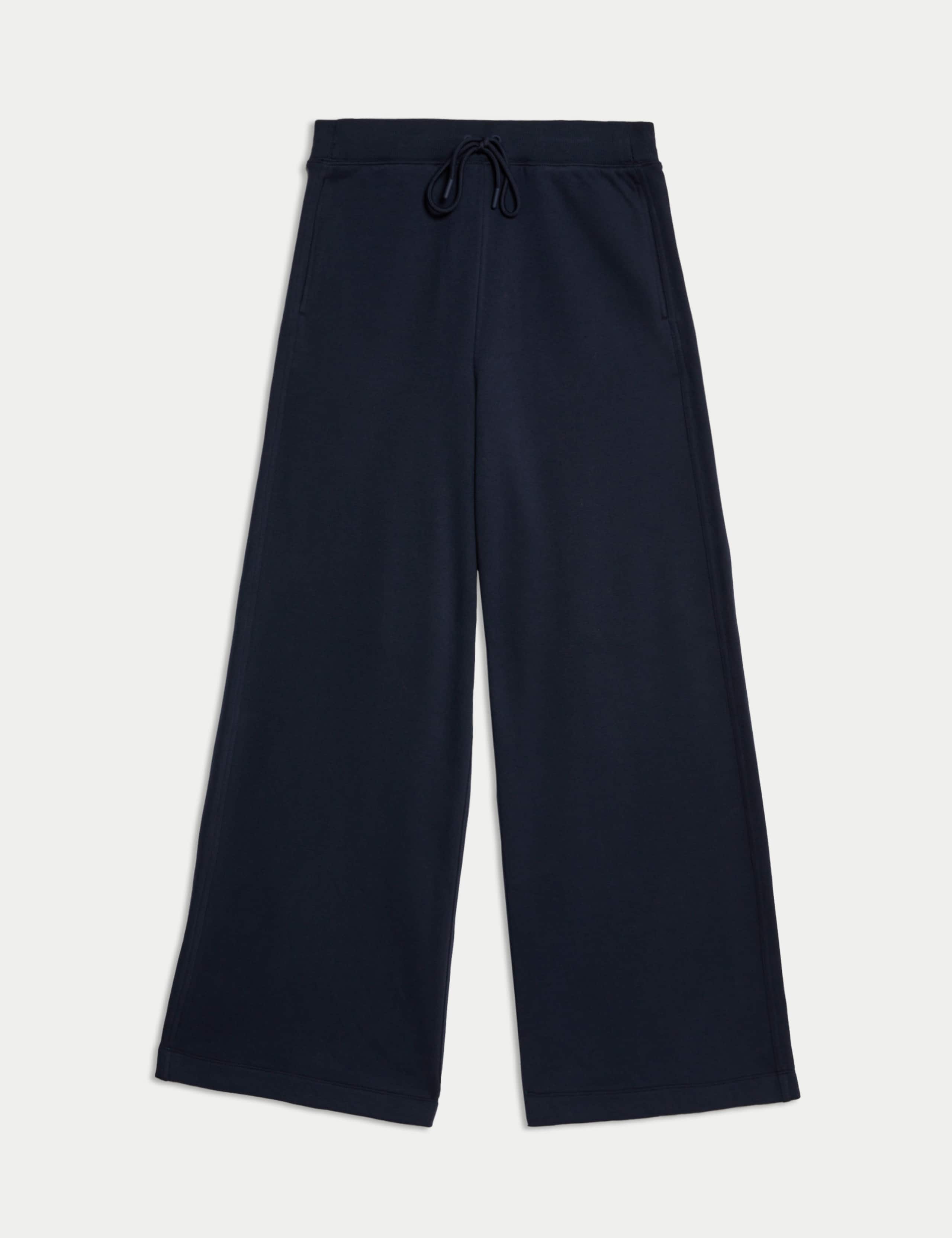 M&S Cotton Rich Brushed Wide Leg Joggers