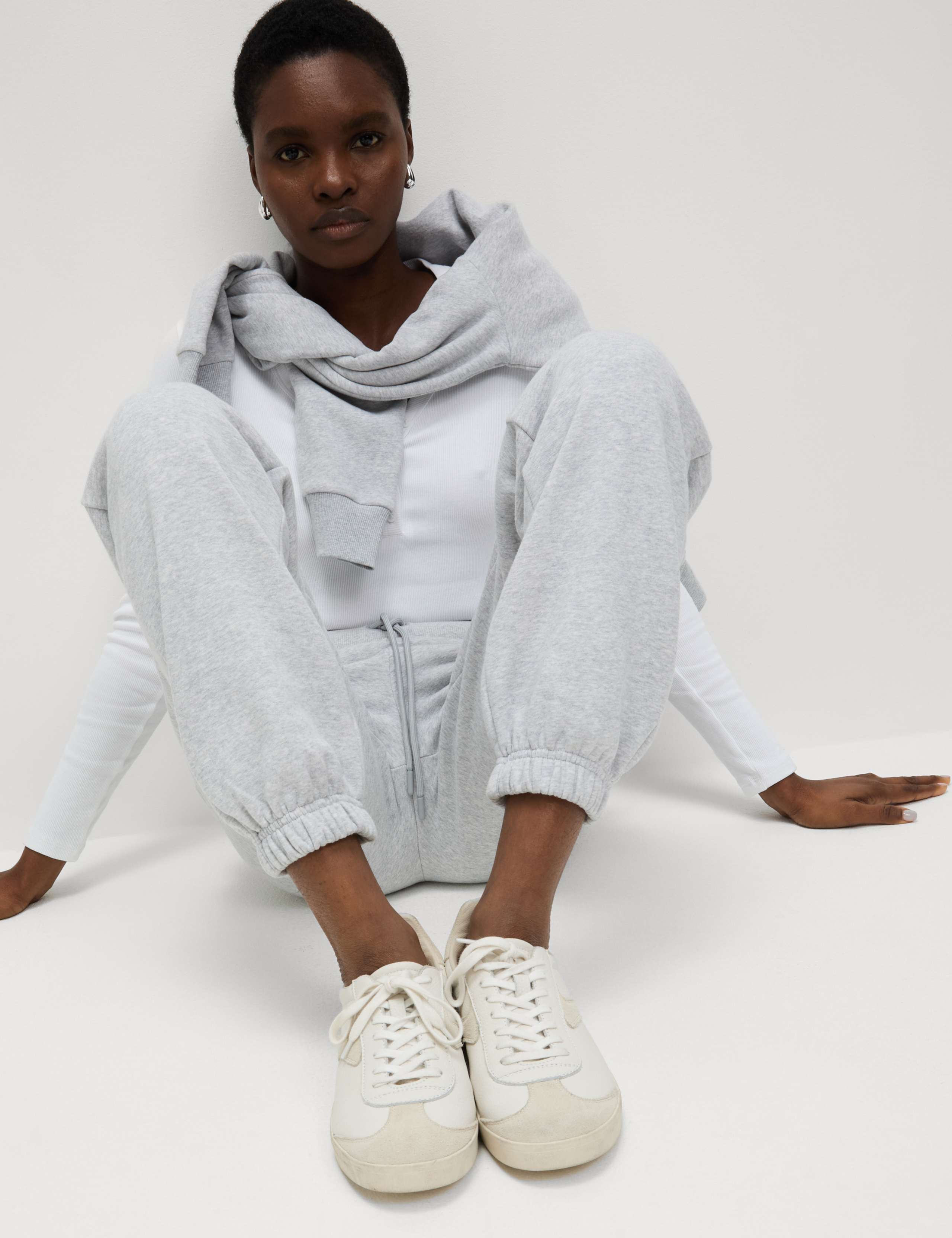 M&S Cotton Rich Drawstring Cuffed Joggers