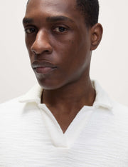 Cotton Rich Textured Polo Shirt - Ivory