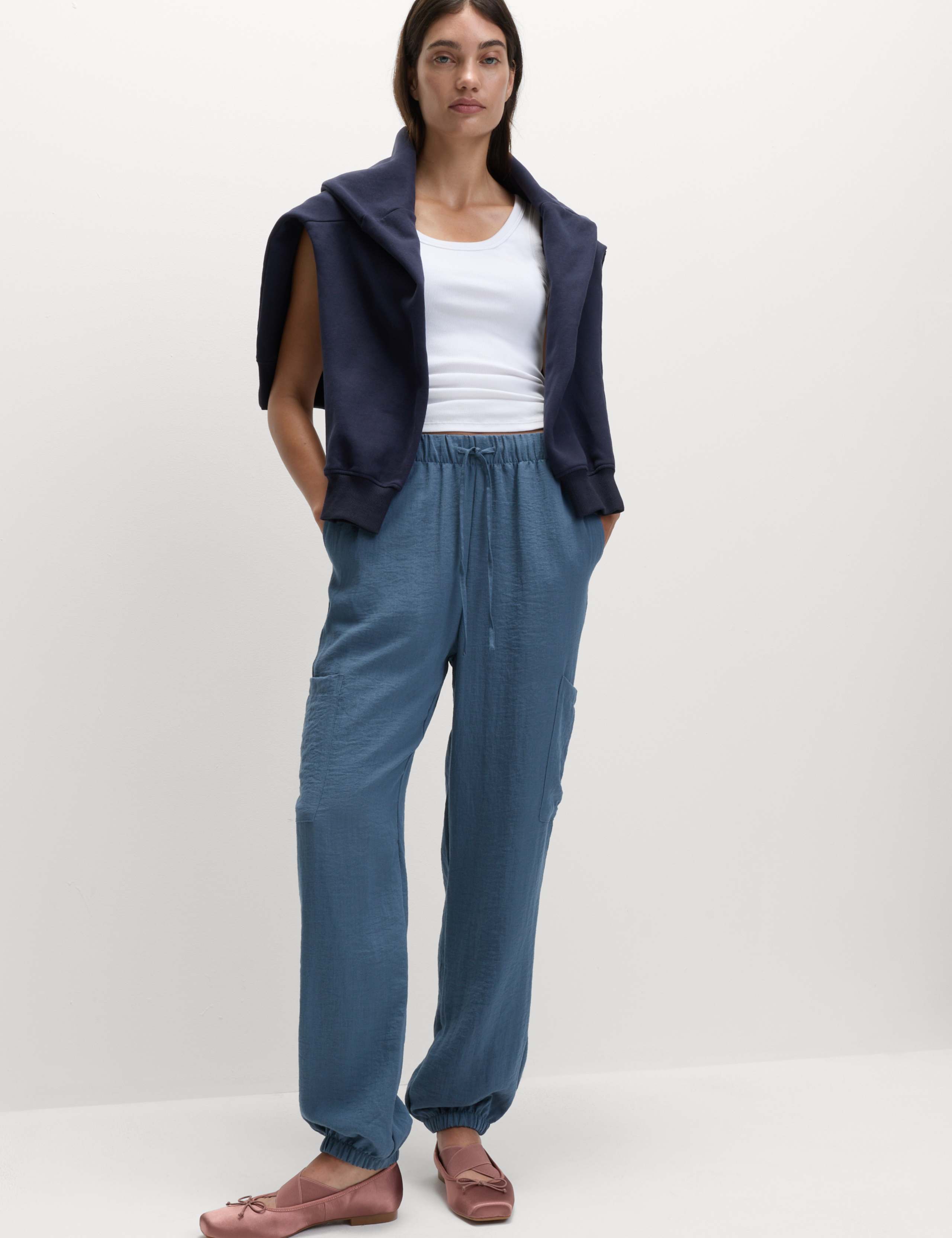 M&S Crinkle Cargo Cuffed Joggers