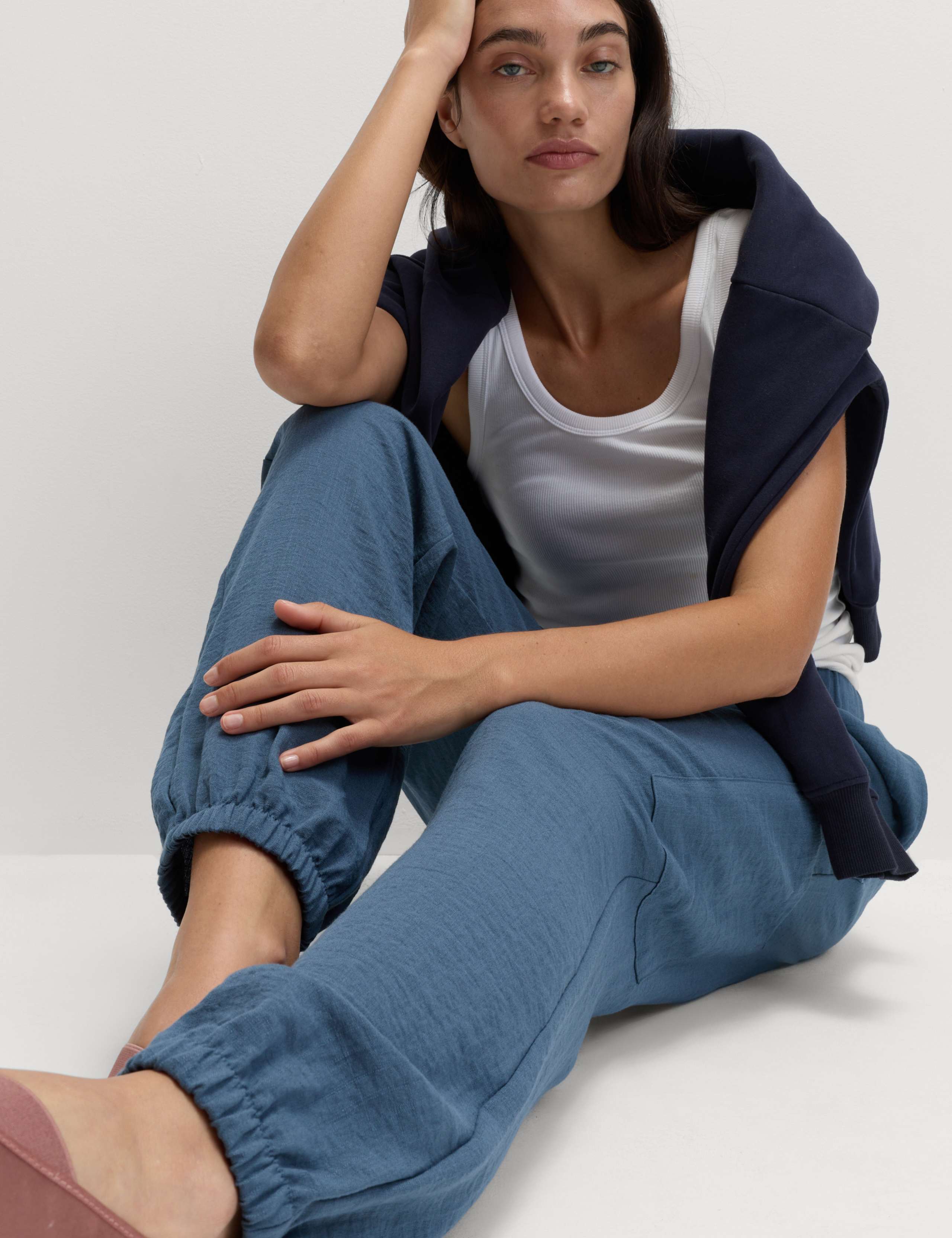 M&S Crinkle Cargo Cuffed Joggers