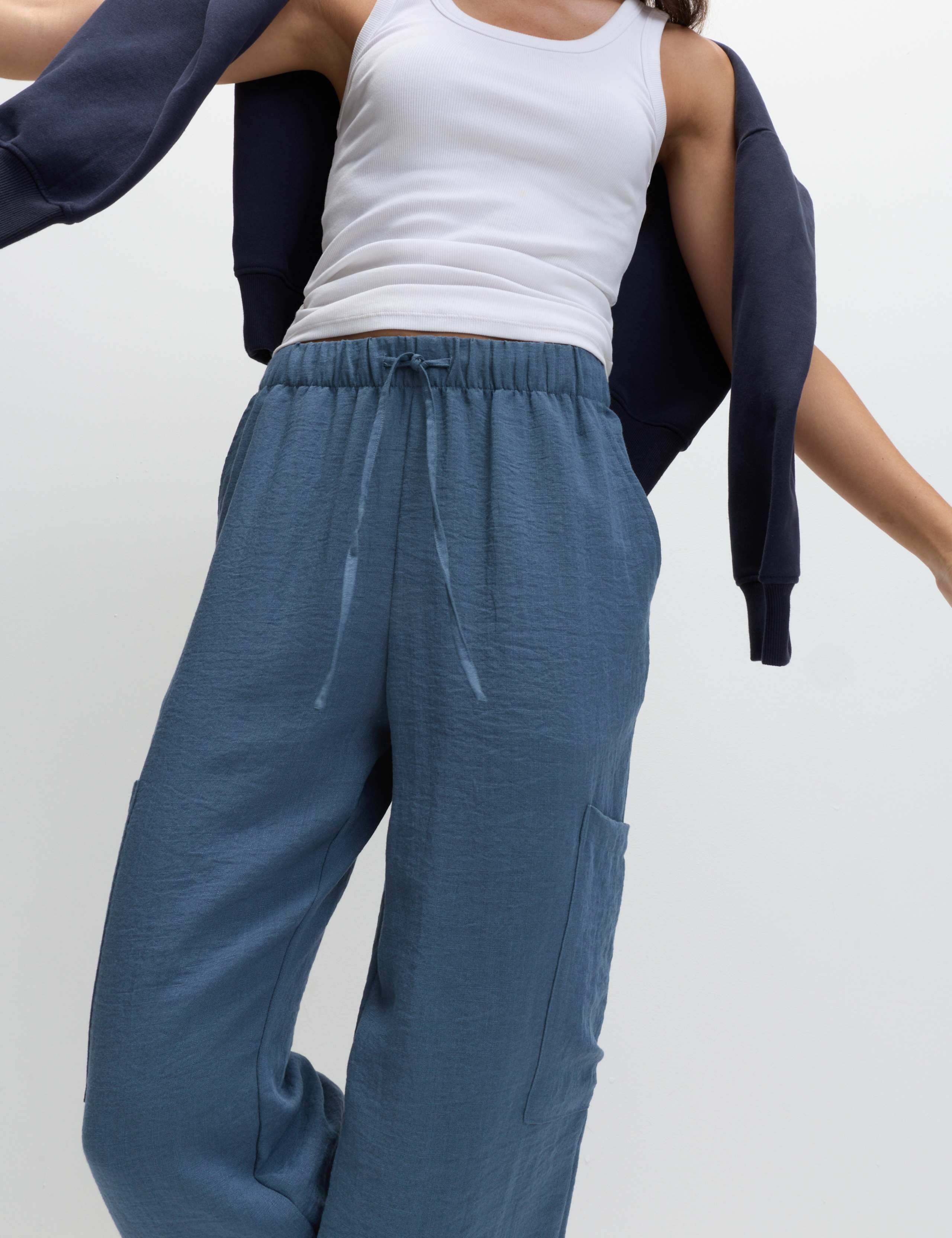 M&S Crinkle Cargo Cuffed Joggers