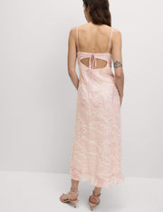 Embellished Lace Frill Midaxi Column Dress