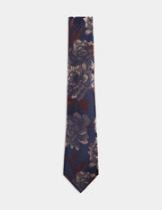 Floral Pure Silk Tie - Burgundy Mix