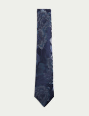 Floral Pure Silk Tie - Navy Mix