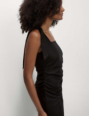 Linen Rich Broderie Midi Shift Dress