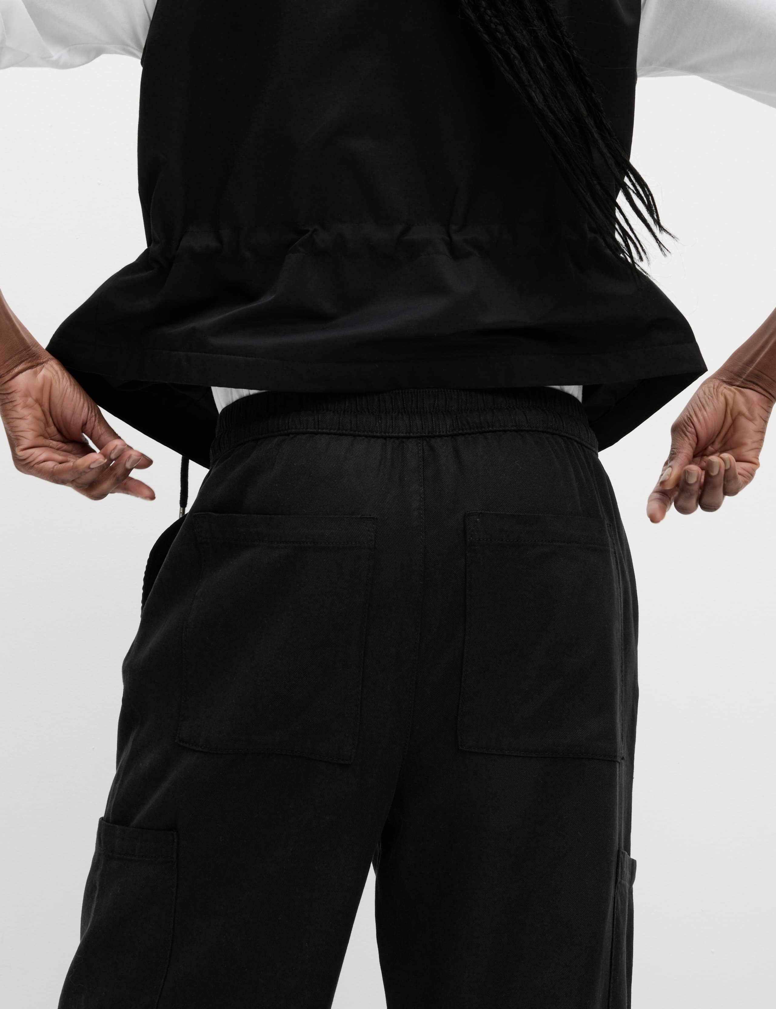 M&S Lyocell Rich Joggers With Cotton & Linen