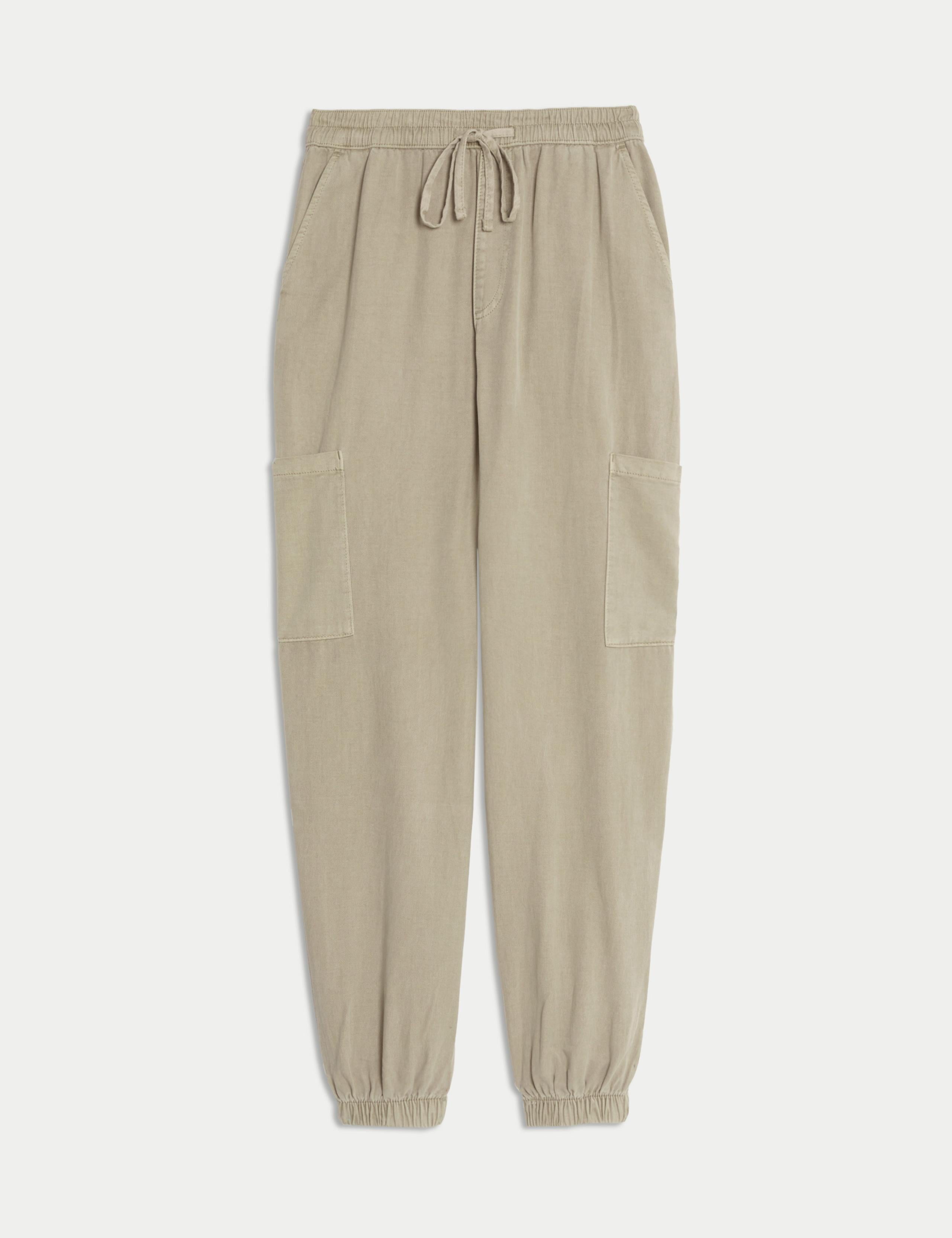 M&S Lyocell Rich Joggers With Cotton & Linen