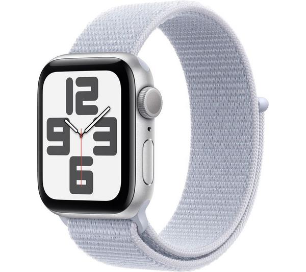 APPLE Watch SE - 40 mm Silver Aluminium Case with Blue Cloud Sport Loop