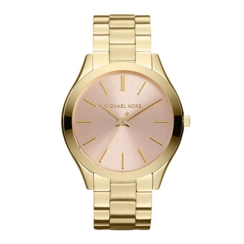 Michael Kors MK3264 Ladies Slim Runway Gold Pink Watch