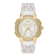 Michael Kors Ladies Watch Sidney Multifunction 42mm White Gold MK7221