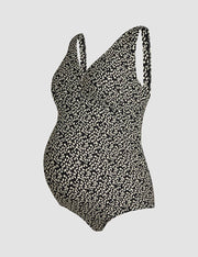 Maternity Animal Print V-Neck Swimsuit