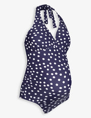 Maternity Polka Dot Halterneck Swimsuit