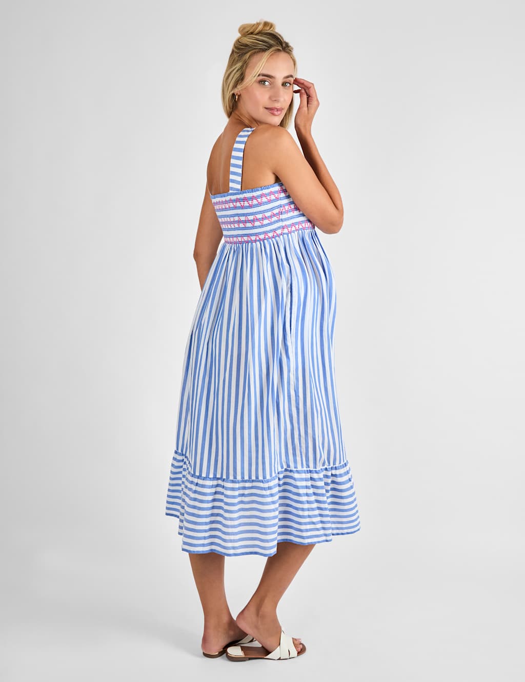 Maternity Pure Cotton Striped Midi Smock Dress