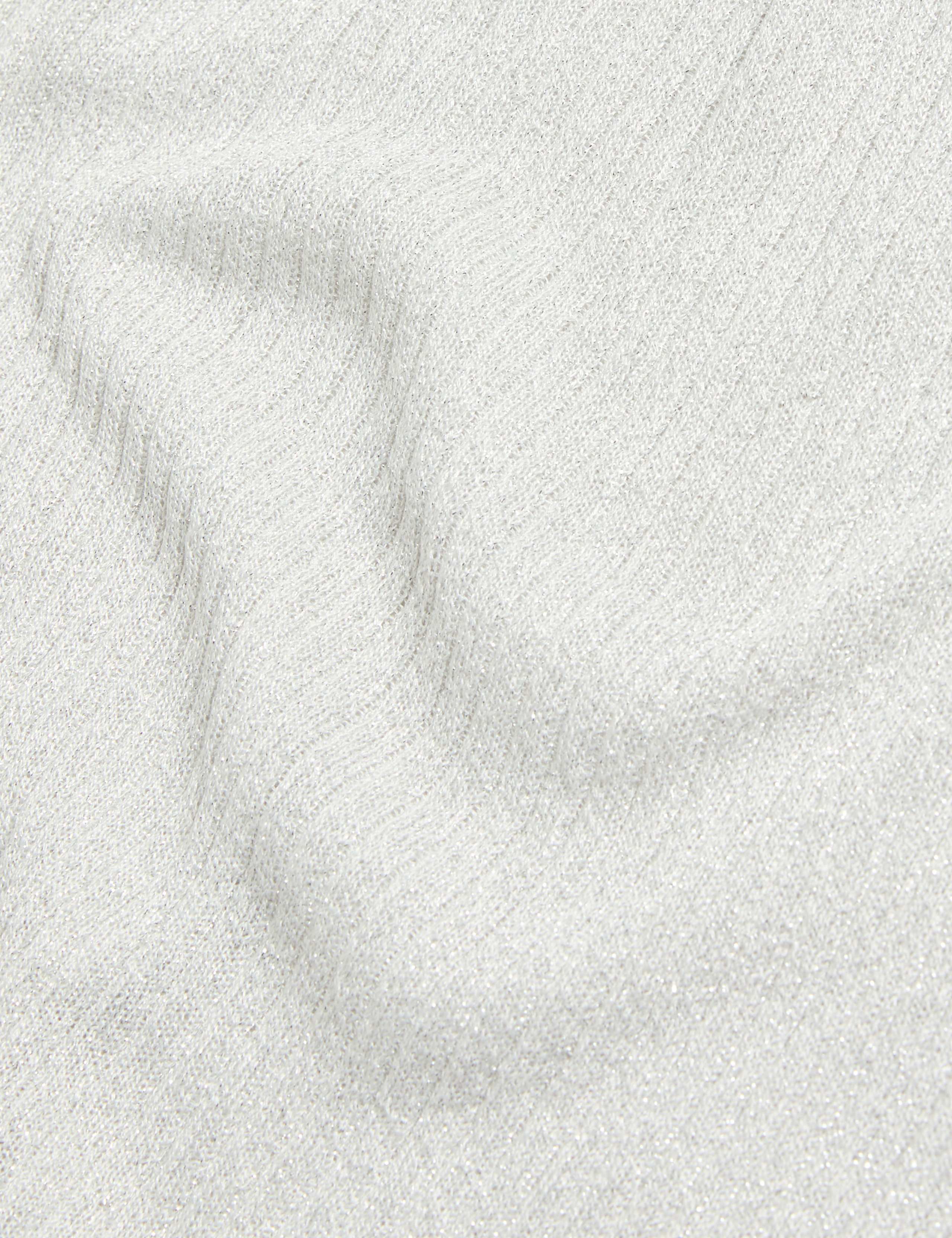 Metallic Round Neck Midi Beach Dress