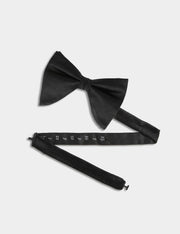 Oversized Pure Silk Bow Tie - Black