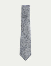 Paisley Pure Silk Tie - Blue
