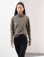 M&S Pure Cashmere Roll Neck Jumper - Nutmeg