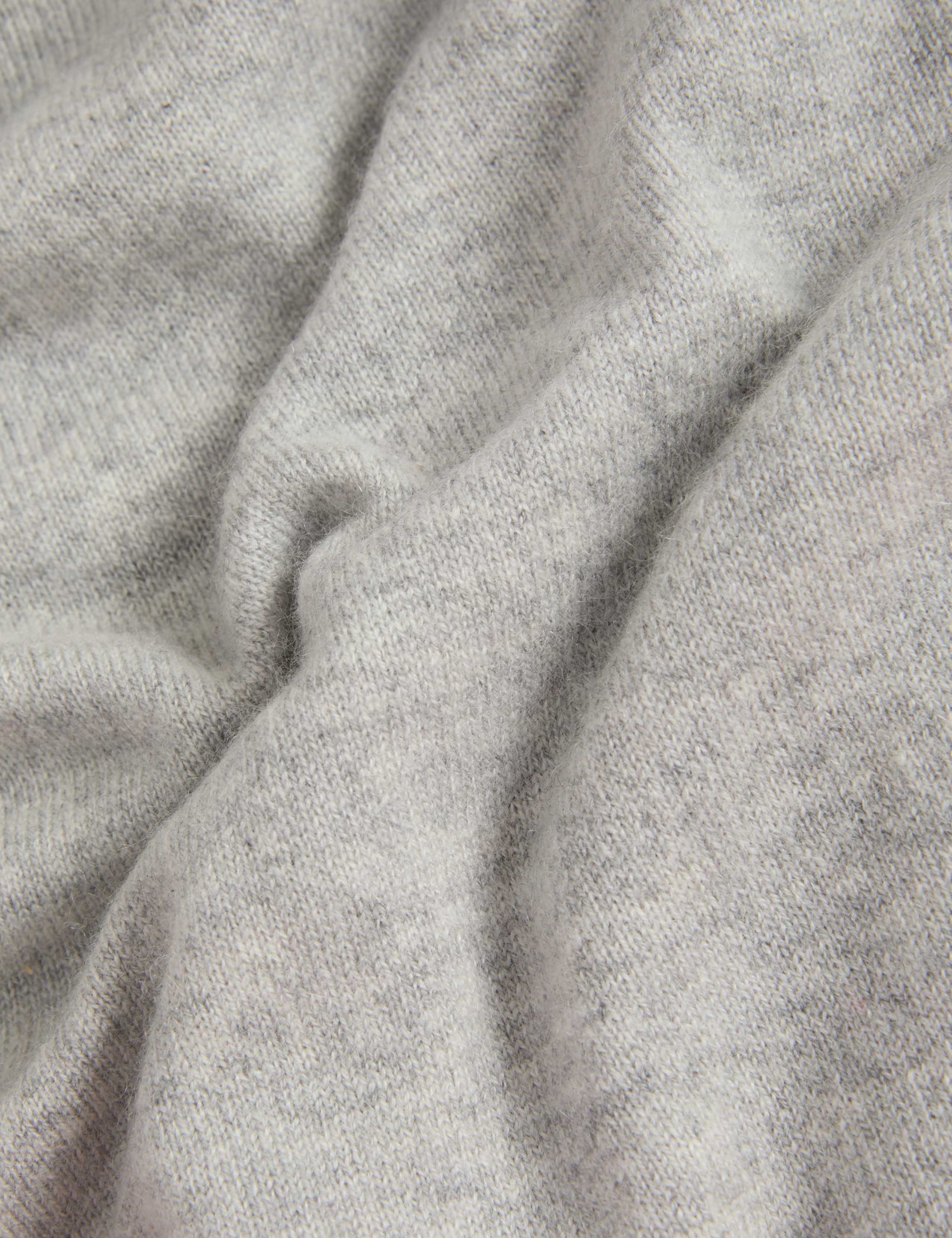 M&S Pure Cashmere Roll Neck Jumper - Mid Grey Marl