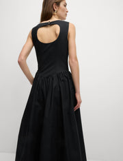 Pure Cotton Bubble Hem Midaxi Dress